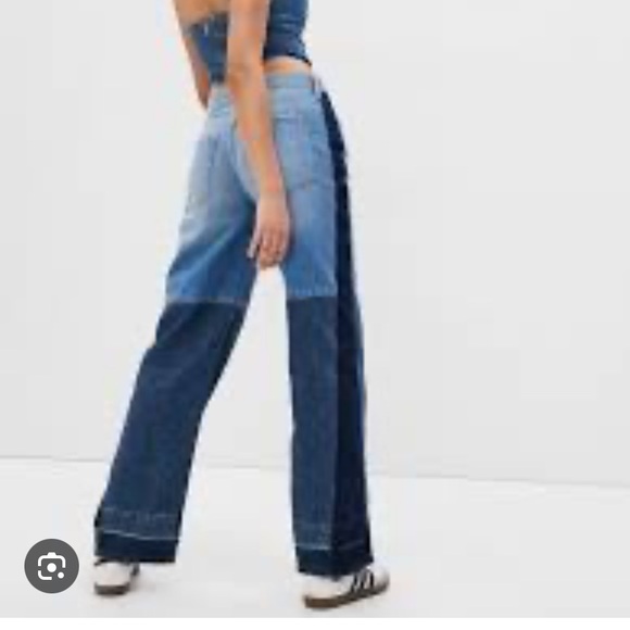 Low Rise Patchwork Baggy Jeans - Picture 3 of 9